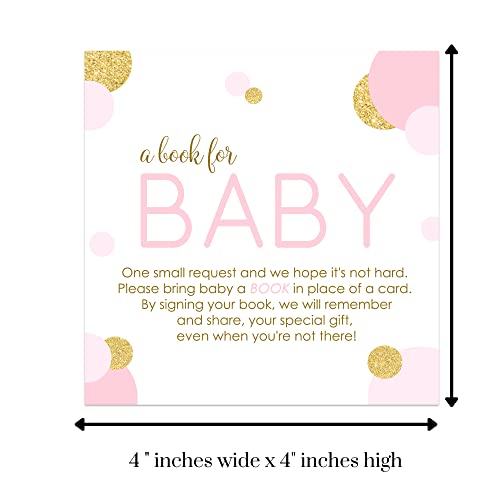 Paper Clever Party Pink And Gold Baby Shower Book Request Cards (25 Pack) Invitation Inserts Girls – Royal Princess #TOP4