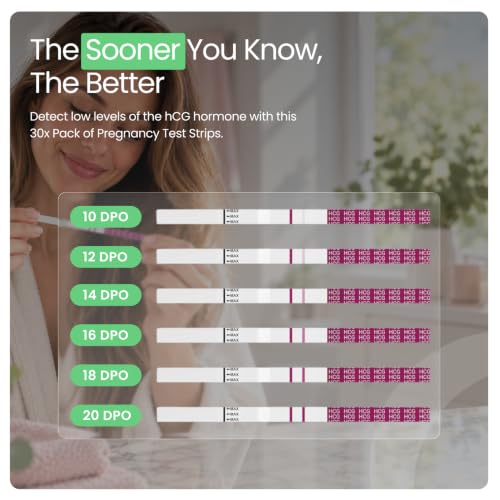 Image of One Step Early Pregnancy Test Strips, 30 Tests, 10mIU, 6 Days Early