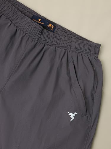 Image of TECHNOSPORT Men Mid Rise Regular Fit Solid Stretchable Joggers, Techno Dry for Regular Use and Sports