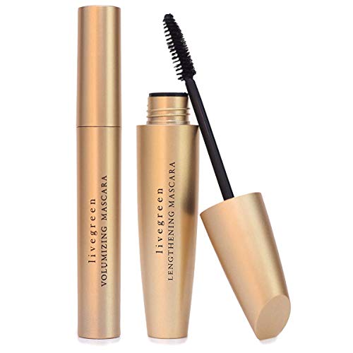 Live Green Mascara Collection, Lengthening and Volumizing 2 Piece Mascara Gift Set, Holiday Gift Set for Women and Girls
