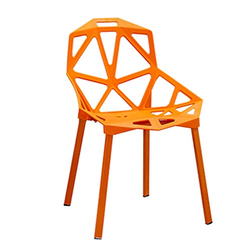 Tabouret de bar orange gain de place avec dossier pour intérieur extérieur - 2
