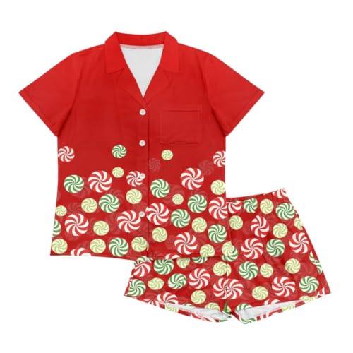 Image of Women's Short Sleeve Sleepwear Pajamas Nightwear with Pockets