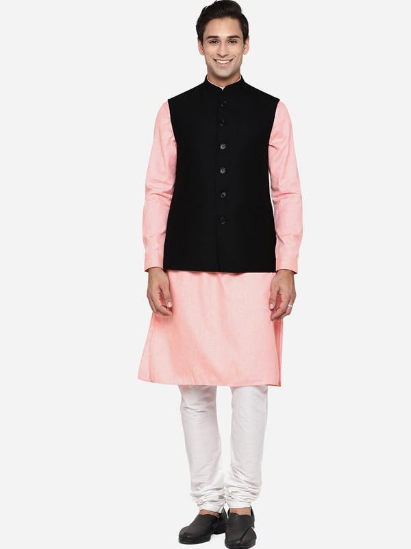 Image of VASTRAA FUSION Men's Traditional Woolen Nehru Jacket Modi Waistcoat