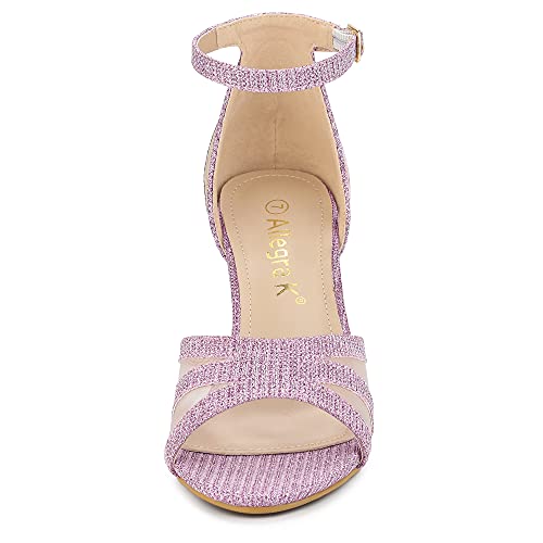 Image of Allegra K Women's Glitter Ankle Strap Stiletto Heels Sandals