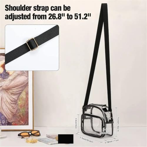 Bolsa transparente de gran capacidad con correa de hombro ajustable de PVC 6