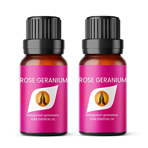 Aroma Energy | Rose Geranium Essential Oil - 20ml (2 x 10ml Bottles) - 100% Pure & Natural