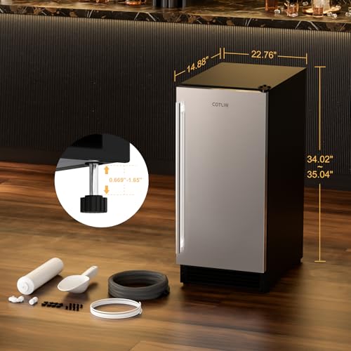 Image of COTLIN 15 inch W Under Counter Ice Maker with Spray Technology & Gravity Drain