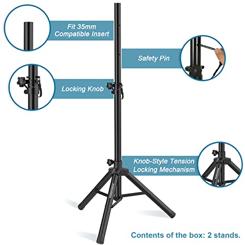Vondynote SET OF 2 Pair Of Tripod Speaker Stands Pa Dj Short Tripod Speaker Stand Slim Mini Speaker Stand thumb #1