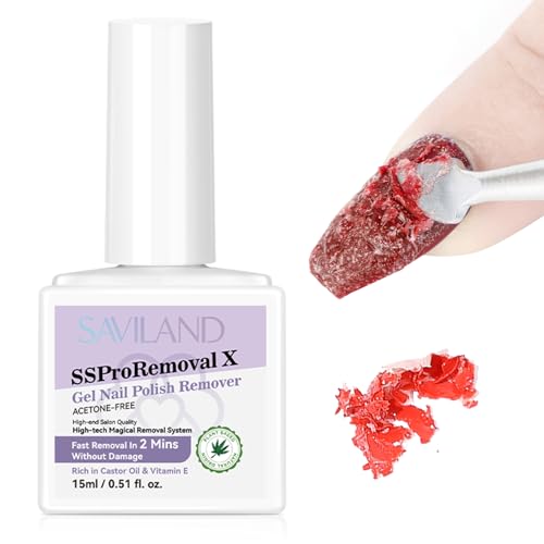 SAVILAND 2 Mins Gel Nail Polish Remover: SSProRemoval X Fast Removal Gel Remover for Nails with...