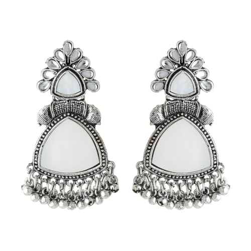 WORLD CRAZE Oxidized Plated Jhumka Earrings for Women & Girls – T...
