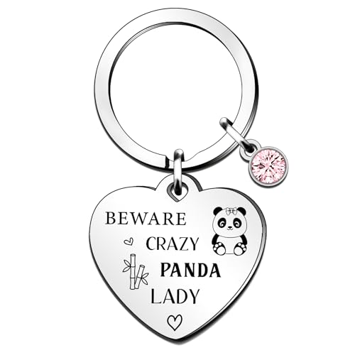 QMVMV Funny Panda Keyring Gifts Animal Lover Gift Beware Crazy Panda Lady Panda Lover Gift For Women