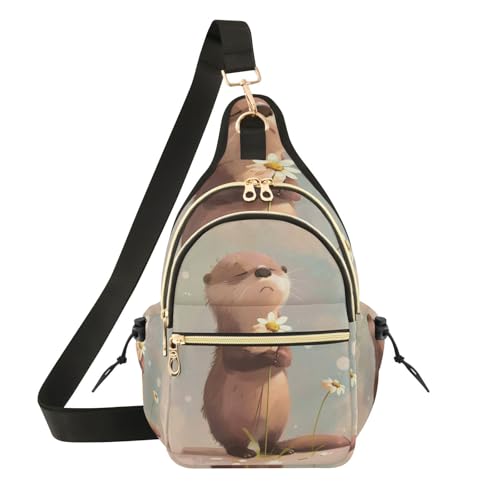 Sac à bandoulière pour femme loutre kaki aux finitions soignées