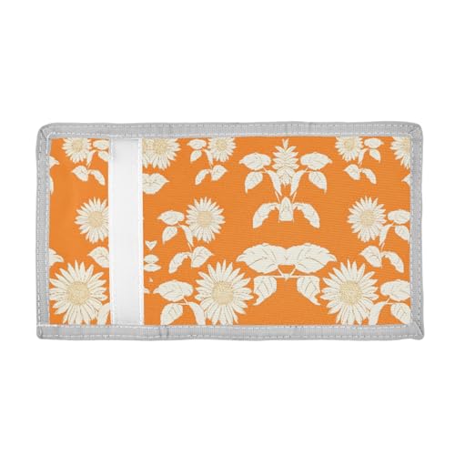 ALAZA Kids Wallets for Boys Girls Toddler Trifold Wallet Children Small Sunflowers Orange with Zipper Coin Pocket2