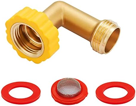 Minimprover Lead-Free Brass 90 Degree Hose Saver Hose Elbow Fitting Quick Swivel Connect Adapter Thread Size 3/4" Connectors