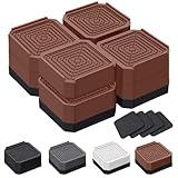 ANNKUT Bed Risers and Furniture Risers, Heavy Duty Adjustable Lifting Blocks for Couches, Desks, and Chairs, Elevates 1.5 or 3 Inches, Holds up to 4000 lbs (Brown)