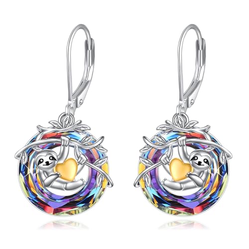 Pendientes de perezoso de plata de ley regalos joyería mujer niñas
