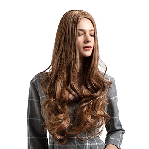 Homyl Peruca Cheia Peruca De Cabelo Sintético Reta Longa Encaracolado Para Mulheres Cosplay Partido