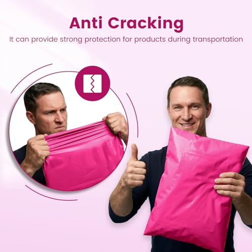 Image of Metronic Pink Poly Mailers 14x19 400 Pack, Heavy Duty Shipping Bags Bulk Self Seal Waterproof Tear Resistant Large Mailing Envelopes, Packaging bags for Small Business, Boutique, Clothing