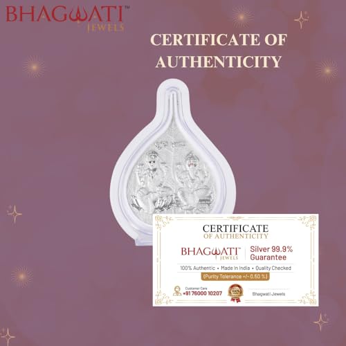Image of 999 Pure Silver Laxmi Ganesha Paan Stand | LaxmiGanesh Idol with Pooja Pan for Home Temple, Office & Hall Decor | Luxury Spiritual & Corporate Gift | Tabletop 4.25 inch x 3 inch inch