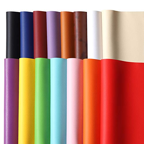 Picheng Solid Pu Synthetic Faux Leather Sheets 15Pcs/Set 8.2" X 11.8"Soft Leather Fabric Sheets Suitable For Making Bows, Leather Earrings, Hair Accessories Diy Projects (15 Colors) #TOP3