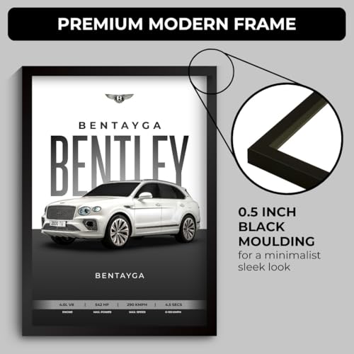 Image of Bentley Bentayga Poster | Framed Bentley A4 Sized (31 x 23 cm) | Bentayga Car Poster for Wall, Gift for Boys, Luxury Frames | Dream Car Posters for Wall, Bedroom, Hostel, Study Area, Hostel (F 082)
