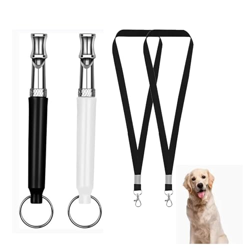 2 Stück Hundepfeife RüTter Rückruf,Erziehungshilfen für Hunde,Anti-Bell-Hundepfeife,Dog Whistle,Hundepfeifen Trainingspfeife,Haustiere Hochfrequenz Bellen,Training Pfeifen,for Hundetraining (Weiß)