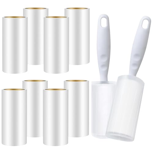 Rodillo de Pelusa,2 PCS Mango para Pelusa+4 PCS Quitapelusas de Adhesivo Rodillo Quitapelusas para Mascotas Quita Pelusas para Ropa Alfombra Sofá Asientos de Coche Muebles