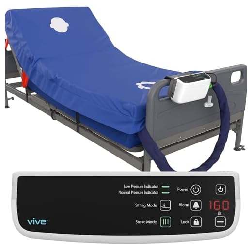 Vive 8" Alternating Pressure Mattress - Low Air Loss Hospital Replacement Mattress - Medical Bed Topper for Pressure Ulcers and Bed Sores - Variable, Inflatable Pressure Pump System