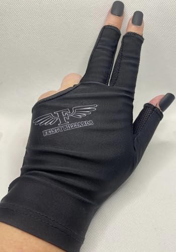 Feisty Billiards - Black - Woman's Billiards Glove - Sublimation (Small, Left)