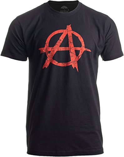 Anarchy | Distressed Anarchist Punk Riot Disorder Men Women Black Rebel T-Shirt-(Adult,3XL)