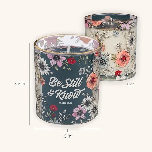 Image of Christian Art Gifts Be Still & Know Scented Candle: Soy Wax, Bible Verse