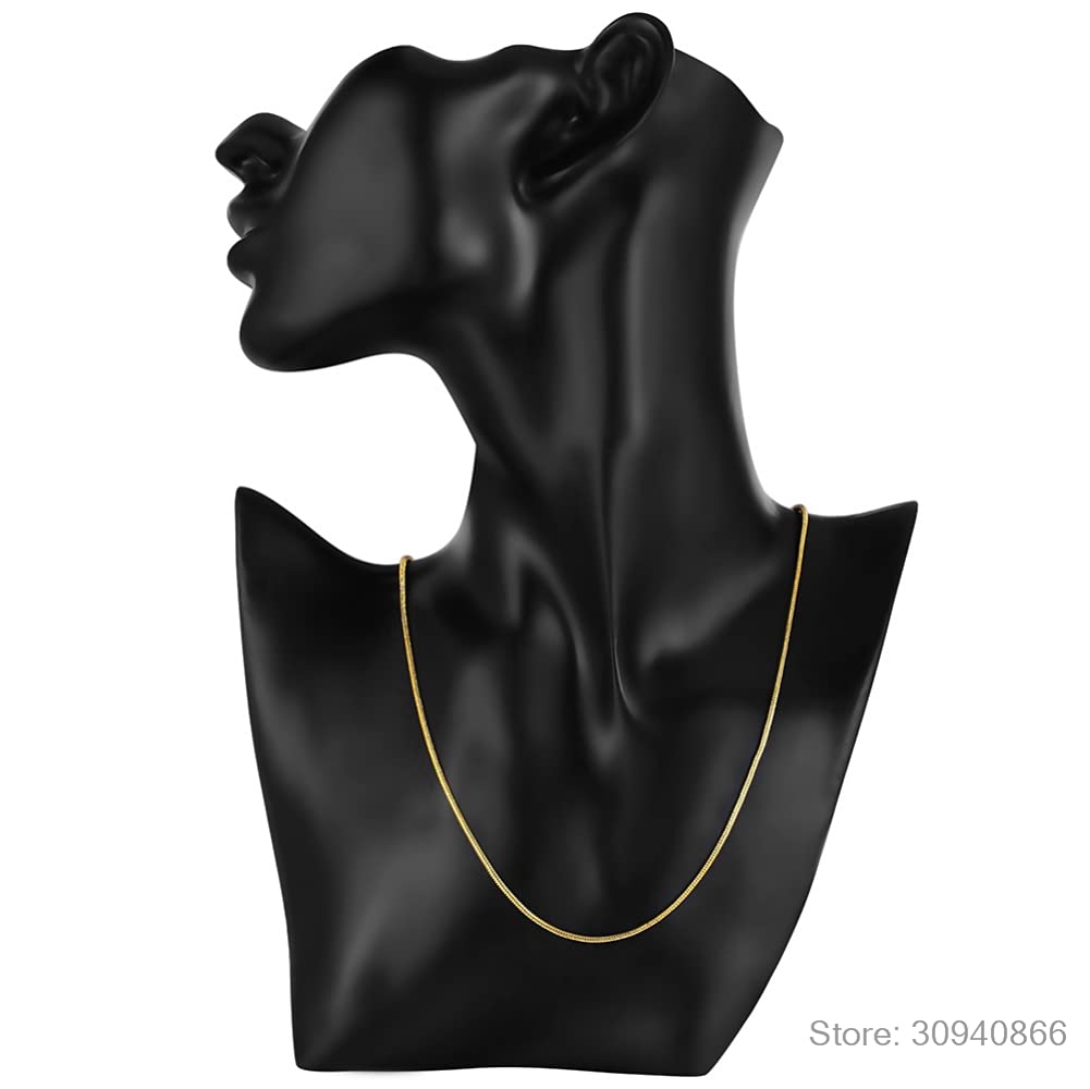 CFWSHJ Collar de Mujer, joyería, Cadena de Serpiente, Collar de 2mm 16 18 20 22 24 26 28 30"