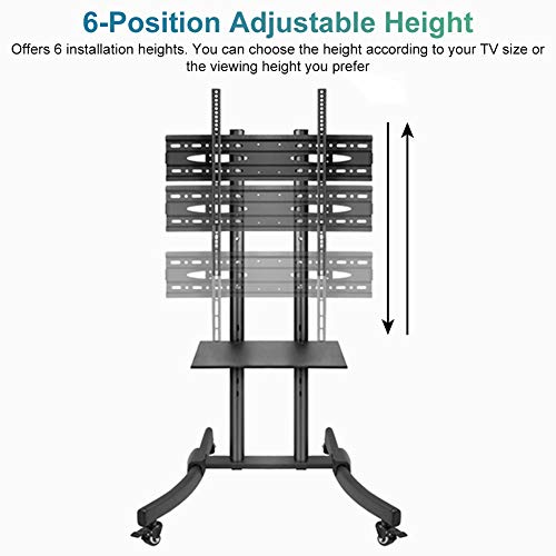 Soporte móvil para TV con bandeja y ruedas para 32 a 75 pulgadas miniatura 7