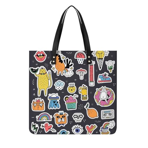 Sac à bandoulière femme mignon dessin animé grand cabas voyage tissu
