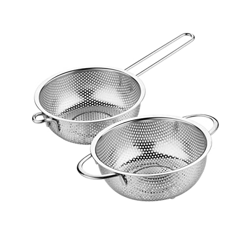 WATIIFUFU Scolapasta Acciaio Inossidabile Con Manici Doppio Filtrante Per Cucina Ideale Per Frutta Verdura e Cibi Fritti Dimensioni