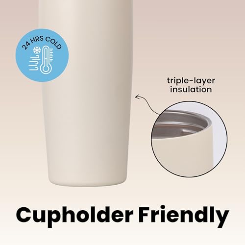 Image of CYNVEXA Tumbler with lid and Straw 1200ML Cup Stainless Steel Vacuum Insulated Tumbler for Water, Iced Tea or Coffee 1.2L Office Gym Travelling (Lightly Toasted)