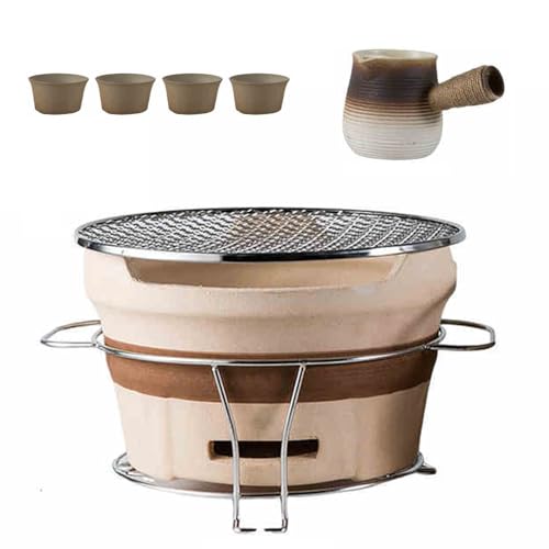 Squisita artigianato: questa stufa a carbone di argilla è accuratamente realizzata in ceramica grossolana, che può resistere a temperature elevate di 800/1400, è resistente e non facile da deformarsi, garantendo l'uso a lungo termine.