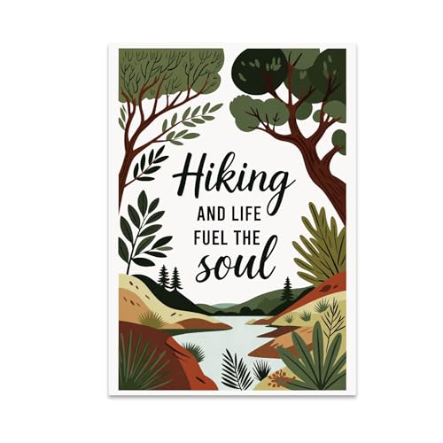 Hiking Enthusiast Poster Print - Hiking And Life Fuel The Soul - 13x19 - Nature-Inspired D-cor