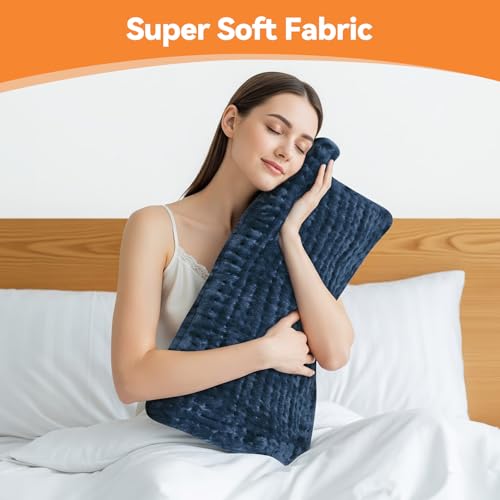 Image of Heating Pad for Back Pain, Electric Heat Pad with 9 Heat Levels & 4 Auto-Off Timers, Portable Heating Pad for Period Cramps, Shoulder, Neck, Machine Washable, Gifts for Women and Men, Blue, 24''x12''