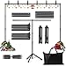 3-in-1 Backdrop Stand Kit 10x8.5 ft for Photography Studio, T-Shape Backdrop Stand for Wedding Parties, Background Stand for Photo Video Studio with Carring Bag, 6 Clamps, 2 Sandbags