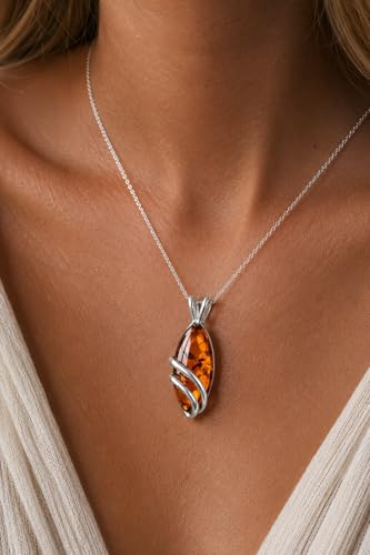 SilverAmber - GL271 - Pendentif Femme - Ambre - Argent 925/1000 – vue 5
