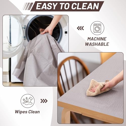 Drydiet tapete extra grande 55x55 pulgadas para piso de pintura y manualidades - Alfombra de PVC impermeable antideslizante, protector de piso para proyectos de pintura, cerámica y manualidades (Marrón claro, diseño liso) miniatura 5