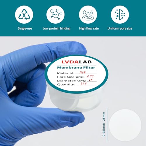 Image of 200Pcs /Pack MCE Membrane Filters, Round Mixed Cellulose Esters Lab Filter Paper, Hydrophilic Filter Paper 0.22m Pore Size, 25mm Diameter,Non Sterile
