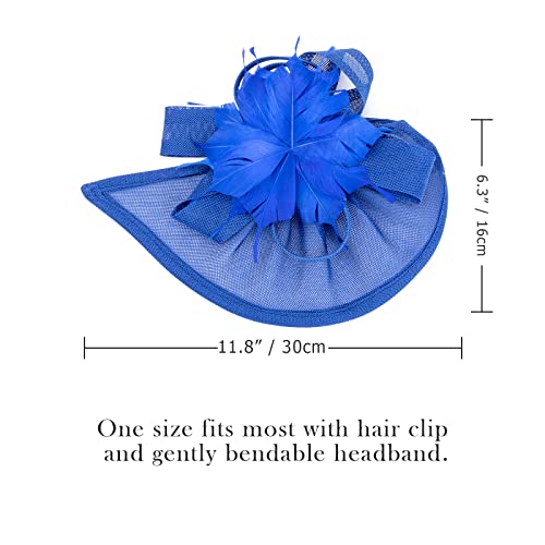 Image of DRESHOW Women Fascinator Hats Tea Party Hat Vintage Pillbox Hat Headband for Cocktail
