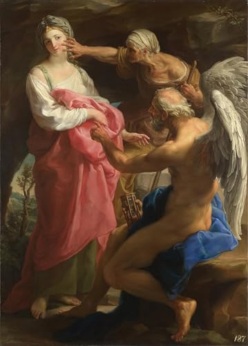 Peinture murale Le temps ordonne la vieillesse beauté Batoni 60x90