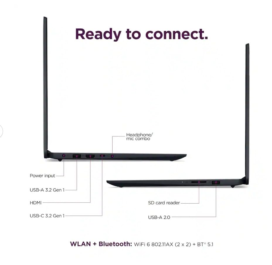 Lenovo IdeaPad 1 15.6" FHD Slim Thin Light Laptop Computer,with Lifetime Office,AMD Ryzen 5 7520U, 8GB LPDDR5,1TB SSD, Windows 11 ProWiFi 6, 9Hr Battery Life,Abyss Blue, Windows 11 Pro