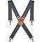 WELKINLAND 2-Inch Gray Suspenders for Men, Heavy Duty Work Suspenders for Men, Rugged-Hook Belt Loop Suspenders, Comfy Wide Suspender for Pants, Men's Suspender for Jeans