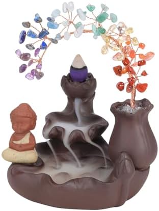 Jovivi Crystal Tree Incense Holder Handmade Healing Crystal Stone...