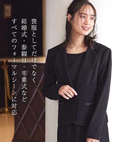 [ニッセン] ブラックフォーマル 喪服 礼服 夏 洗える 防しわ ストレッチ テーラード アンサンブル ジャケット レース使い 前開き ワンピース オールシーズン 大きいサイズ 6枚目
