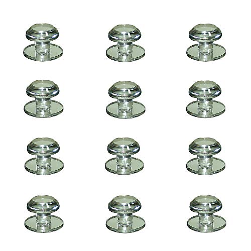 Mirart 1Â¼ Pull Handle, Self Stick Round Acrylic Mirror Beveled Knob (12 Pack)